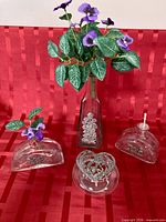Group shot of all four glass and pewter pieces