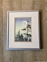 Full view of framed print showing frame, mat and artwork