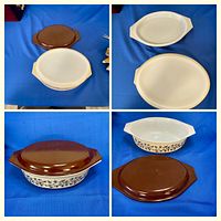 Casserole with lid shown from side highlighting pattern