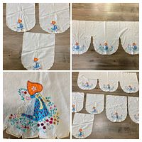 Collage showing several pieces and embroidery close-up