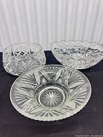 All three cut crystal bowls grouped together
