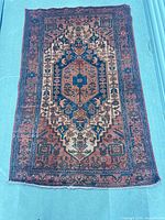 Full view of entire rug showing design and borders