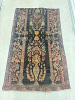 Full view of Persian rug showing entire design and dimensions