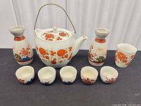 full view of entire porcelain set