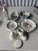 Group shot of all eight porcelain items