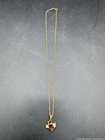 Full view of necklace showing chain length and pendant