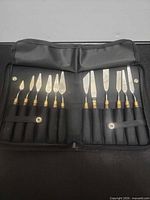 Full set of 12 palette knives in open case