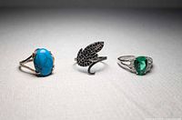 Front view of all three rings standing upright