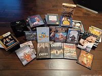 All DVD cases spread out on floor