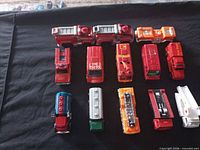 Overhead view of 12 vehicles showing fire engines, vans, tanker, utility and medevac plane