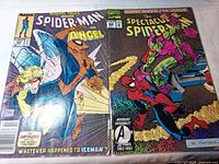 Both comic books front covers side by side