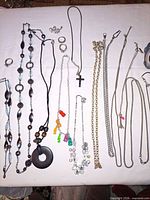 Overall layout of all jewelry pieces on table