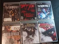 Front view of all six PS3 game cases