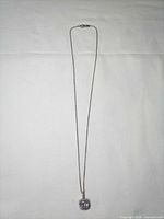 Full view of necklace showing chain length and pendant