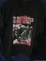 Full view of black ZZ Top T-shirt front
