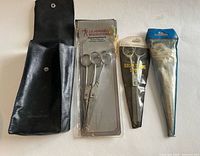 Full view of all scissors and pouch