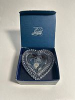 Heart-shaped crystal dish with lid in original blue Cristal d'Arques box