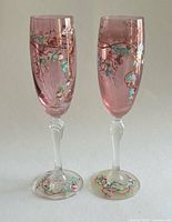 Front view of both pink champagne flutes