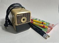 Front view Boston sharpener with pencils and pens