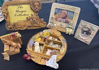 All six cat-themed décor pieces grouped together for overview