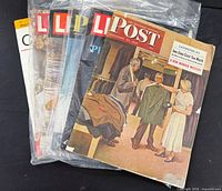 Stack of two Post and two Life magazines in plastic sleeve