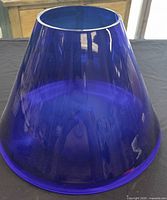 Cobalt blue glass vase side view
