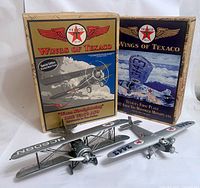 Front view of both airplane banks with their boxes