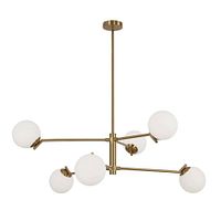 Full view of six-light sputnik pendant fixture