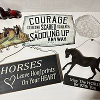 Group view of all horse decor items