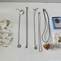 All jewellery pieces laid out on flat surface