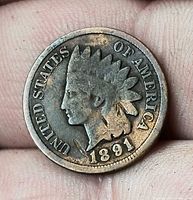 Obverse of 1891 Indian Head cent