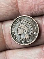 Obverse of 1908 Indian Head Cent