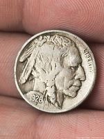 Obverse of 1926 Buffalo nickel showing Indian Head