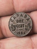 Reverse of 1932 Canada 1-cent coin