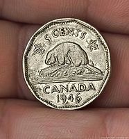 Reverse showing beaver, date 1946, denomination