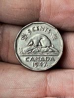 Reverse showing beaver design, denomination, date 1947