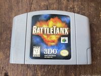 Front of BattleTanx N64 cartridge showing label