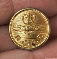 Front of button showing crown, wings, R.C.A.F. lettering