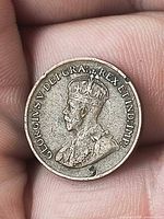 Obverse showing King George V bust and legends