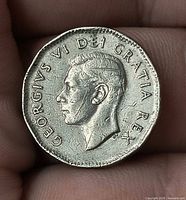 Obverse showing King George VI portrait and legend GEORGIVS VI DEI GRATIA REX