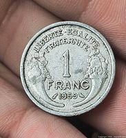 Reverse side showing denomination, motto and date 1959