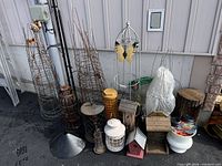 Group shot of all garden items on driveway