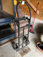 Front view of steel hand truck dolly