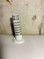 Front angled view of Leaning Tower of Pisa figurine