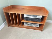 Front view showing LP dividers and two shelves