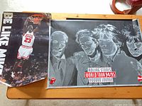 Lot overview showing both posters side-by-side on table