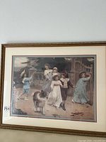 Framed Arthur J. Elsley colour print under glass, full view
