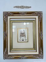 Full view of framed print and decorative moulding