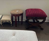 All three stools/ottomans side by side