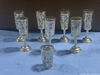 Eight assembled sterling silver liqueur glasses